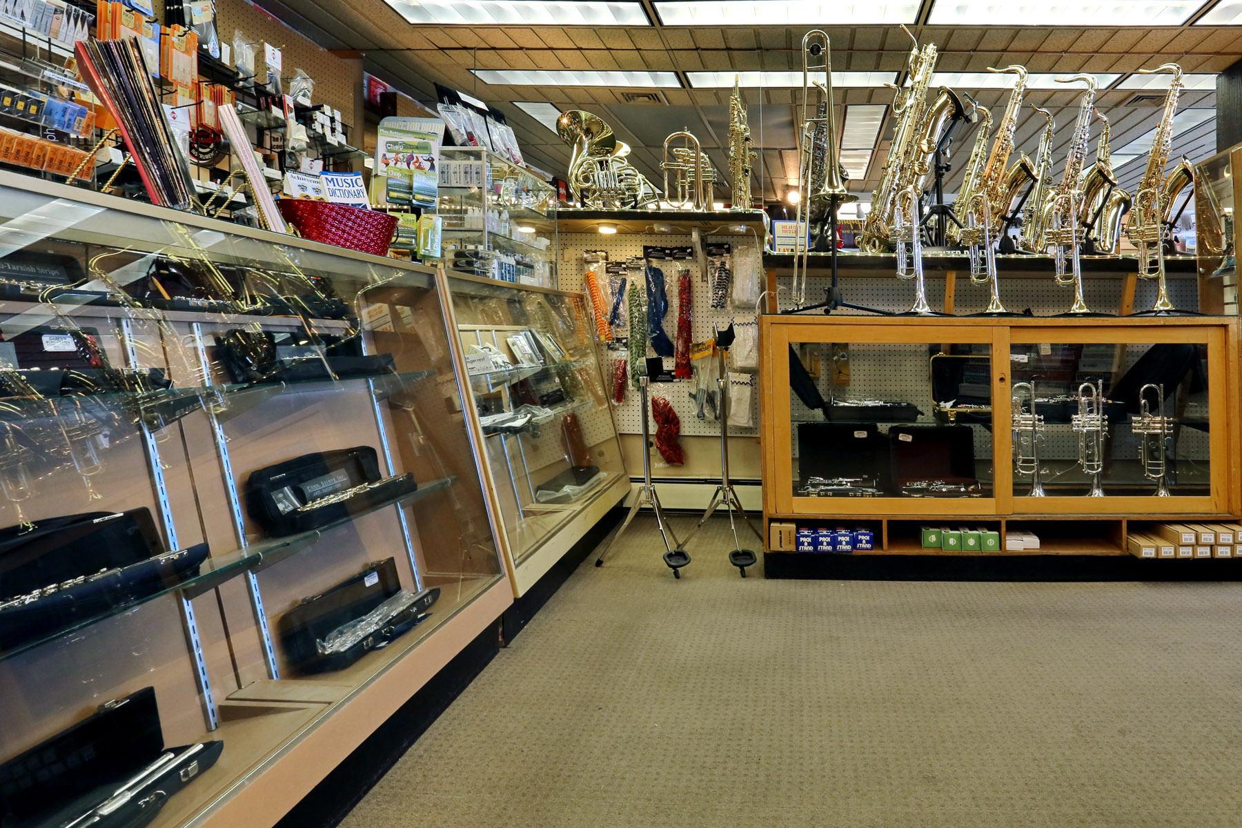 Interior shot of a music store