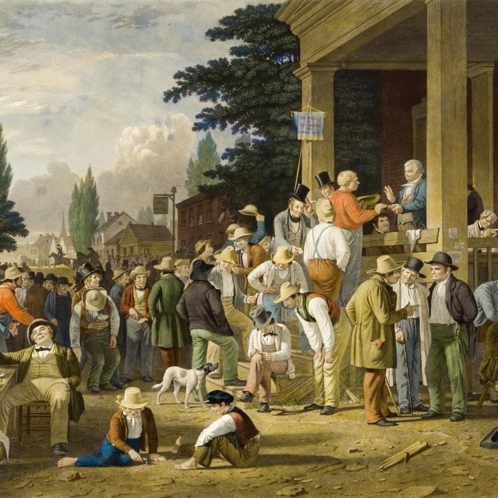 Photograph of the famous election painting from 19th century artist John Bingham