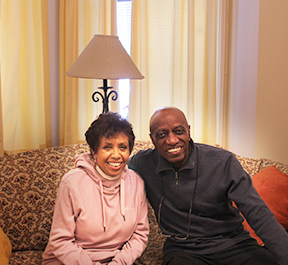 Reggie Workman @ studio 952 small Host of The Jazz Room Joan Watson Jones alongside guest Reggie Workman