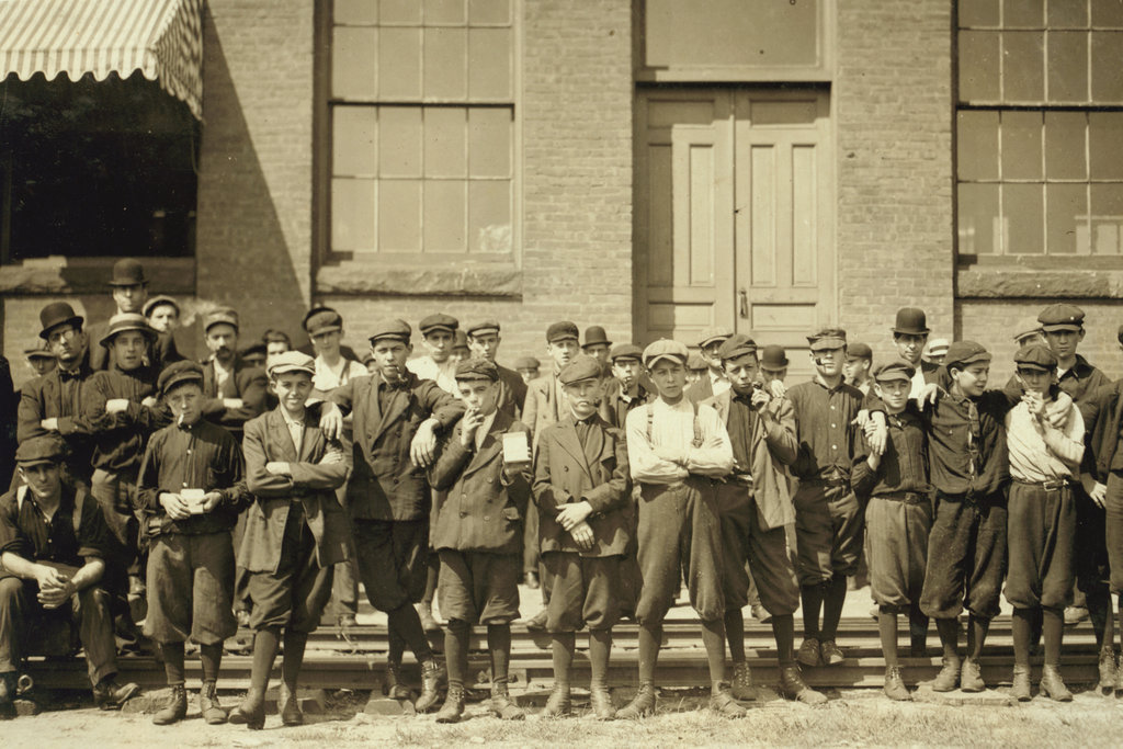 Mill workers. Indian Orchard, MA in 1911. Picture is Mainly of Children and was taken for the US government to document child labor