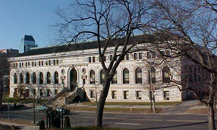 Main Branch Library Springfield, MA Full Color Photo. The 'stored' is seen in the foreground