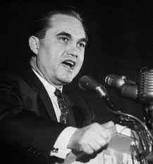 Photo in Black and White of American Segregationist Politician George Wallace