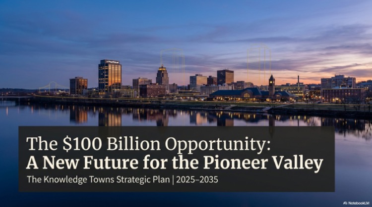 Full Color Night Image of Springfield, MA from the Memorial Bridge